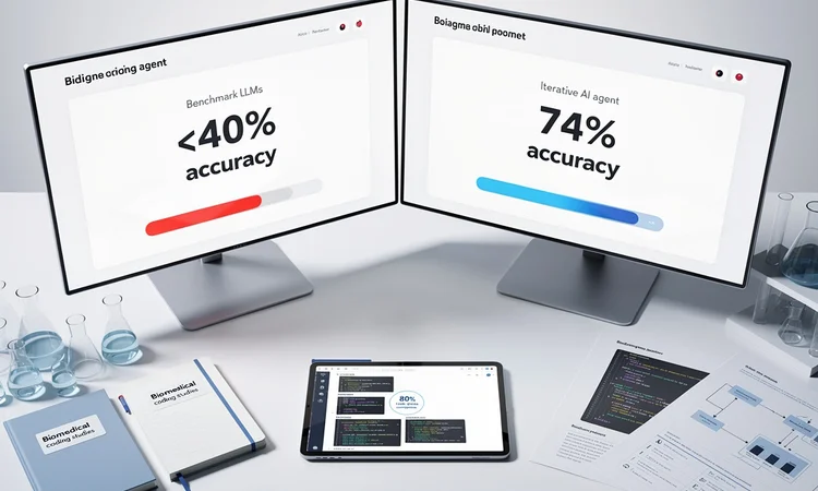 LLMs Fail Biomedical Code Test: New Agent Hits 74% Accuracy